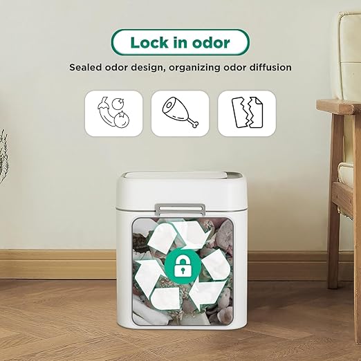 Bigacc Bathroom Trash Can with Lid, Small Touchless Garbage bin, Automatic Motion Sensor Waste bin, Waterproof 2.2 Gallon Slim Trash Can for Home