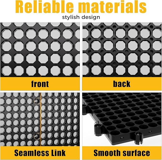 Pegboard Kit: 12 Panels (47" x 24" / 120x60cm, Black) + 428 Hooks & Accessories, Heavy Duty Rustproof Plastic Peg Board for Home, Garage, and Craft Room Tool Storage