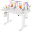YDN Electric Standing Desk Adjustable Height, Stand up Desk with Cable Management, Home Office Desks with Splice Board & Frame, 48 x 24 Inches, Warm White