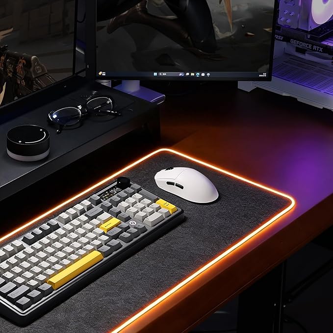A9 Gaming Mouse, 18000 DPI, PAW3395 SE Sensor,53G Lightweight, Tri-Mode 2.4G/BT5.0/USB-C Wireless/Wired Mouse, Programmable Mouse, Office Mice for PC/Xbox/Win/Mac (White)