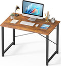 OLIXIS 40 Inch Computer Home Office Desk for Small Spaces, Writing Work Study Student Bedroom Table with Metal Frame, Modern Rust