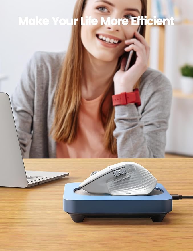 EAXBUX Undetectable Mouse jiggler,Mouse Mover Wiggler Shaker Device with Enlarged Turntable Adjustable Interval,LED Display Moves Randomly,for Gift Keeps PC/Laptap Active to Improve Office Efficiency