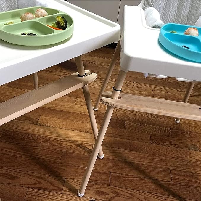 High Chair Footrest, Natural Bamboo Wooden Footrest Compatible with IKEA Antilop High Chairs Accessories, Adjustable HighChair Foot Rest