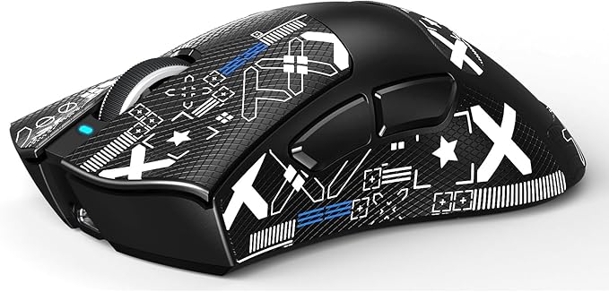 MAMBASNAKE Attack Shark V3 Wireless Gaming Mouse,Adjustable 25K DPI PAW3311 Optical Sensor,Ergonomic Lightweight 5 Programmable Buttons 500mAH Battery,2.4G/BT/USB-C Wired for PC/Mac-Black&Griptape