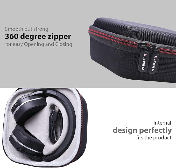 LTGEM Case Compatible with Turtle Beach Stealth 600 / 700 Gen 3 & 600 /700 Gen 2 MAX Wireless Gaming Headset, Black+Gray