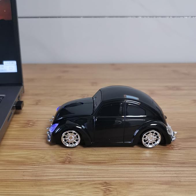 Car Mouse for Computer, Cool and Cute Car-Shaped Mouse, Wireless 2.4Ghz Optical Mice for Laptop PC Mac (Black)