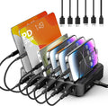 Charging Station for Multiple Devices,65W 6 Port Multi USB C Fast Charger Station with 6 Mixed Charging Cables,Charging Dock Compatible with iPhone iPad,Cell Phone,Tablets Android and More