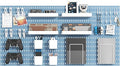 MULSAME Pegboard Combination Kit, Wall Mounted Storage Set with 8 Pegboards & 32 Accessories Hanging, Blue Peg Boards Organizer for Walls Display, Crafts Organization, Kitchen Organizer, 22" x 44"