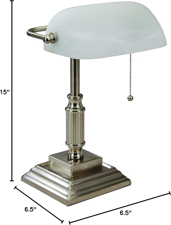 V-Light Banker's Desk Task Lamp, Brushed Nickel (VS688029BN)
