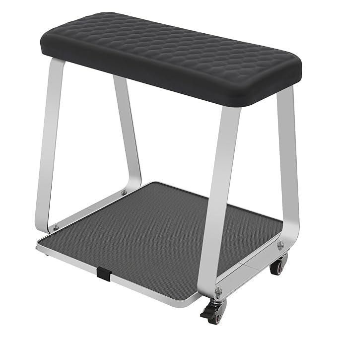 Pedicure Foot Rest for Nail Tech Nail Salon, Nail Stand,PU Leather Foot Nail Stand Rest for Home and Salon Use Pedicure Station (Black)
