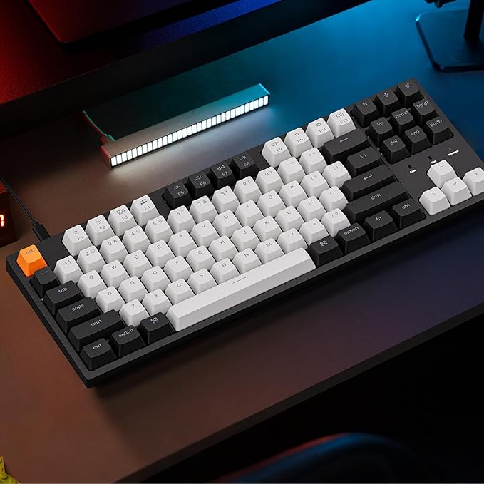Keychron C1 Wired Mechanical Keyboard TKL, RGB Backlit with Double-Shot ABS Keycaps, 87 Keys Hot-Swappable Pre-lubed Tactile Switch Compatible with Mac Windows