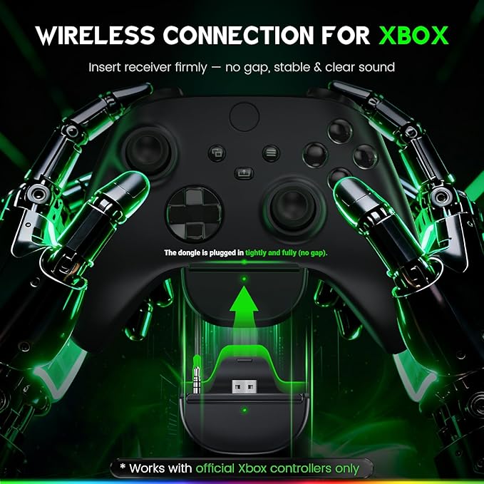 WESEARY Wireless Gaming Headset for Xbox Series X|S, 2.4GHz Ultra-Low Latency Headset with Noise Cancelling Mic for PC, PS5, PS4, Switch, Mac, 3D Surround Sound, Bluetooth 5.4, 50H Battery