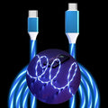 USB C to USB C Cable 3A Light Up C to C Cable LED Type C to Type C Fast Charging Cord for Samsung Galaxy S23 S22 S21 S20 Ultra, i-Phone 15 Pro Max Plus, iPad mini Pro Air(6.6FT,Blue)