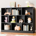 Cozy Castle Black Bookshelf, 3-Tier Open Shelf Bookcase, 10 Cube Storage Organizer with Anti-Tilt Device, Freestanding Horizontal Bookshelf Cube Shelf for Bedroom, Living Room, Office