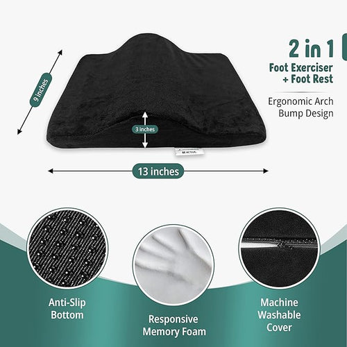 2-in-1 Portable Foot Rest & Exerciser - Improve Circulation & Exercise Massage Foot Under Desk Work Office Chair, Gaming Chair & Home