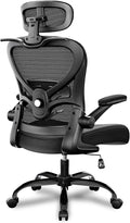 Freepub Ergonomic Office Chair with Headrest 3D, Mesh Office Desk Chair with Adjustable Lumbar Support, Computer Chair with Flip up Armrests, 350LBS Capacity - Design for Home/Offices - Black