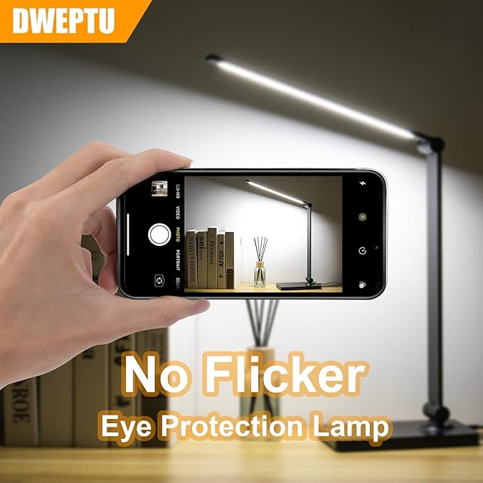 DWEPTU Desk Lamp LED Desk Lamps Eye-Caring Desk Lamps Lamps Dimmable Office Lamp with USB Port Touch Control for Home Office Student Dormitory (USB Plug-in Desk Lamp)