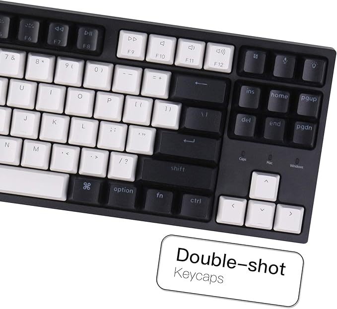 Keychron C1 Hot-swappable Wired Mechanical Computer Keyboard with Gateron G Pro Brown Switch/Double-Shot ABS Keycaps/White Backlight/USB Type-C Cable, Tenkeyless 87 Keys for Mac Windows PC