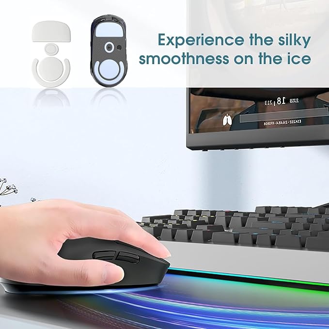 2 Pack Gaming Mouse Skates for Logitech G Pro X Superlight 1 Stickers- Ice 2.5D Curved Edges, Ultra Smooth 0.7mm PTFE, Wireless Gaming Mouse Pads Replacement Sliding Stickers for Gpro x Superlight 1