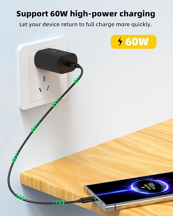 Travel Cord Adapter Kit Storage Box 60W USB C Fast Charging Cable(5in1)Micro USB Lightning 27W Charger Power Converter for iPhone 16 15 Multiport Data Transfer Portable External SIM Micro SD Card Slot