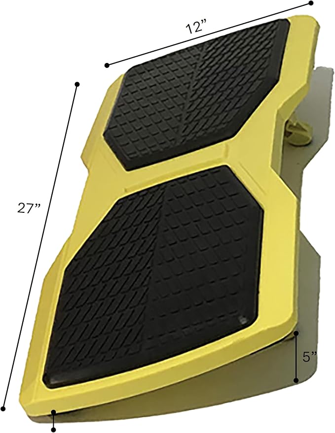 We're it Under Desk Ergonomic Footrest - Dual-Function Balance Board for Office Chairs, Anti-Fatigue Foot Support, 27"x12", Yellow