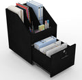 Mobile File Cabinet with Lock,Under Desk Rolling File Cabinets for Home Office,Wood Filing Cabinet (Black)