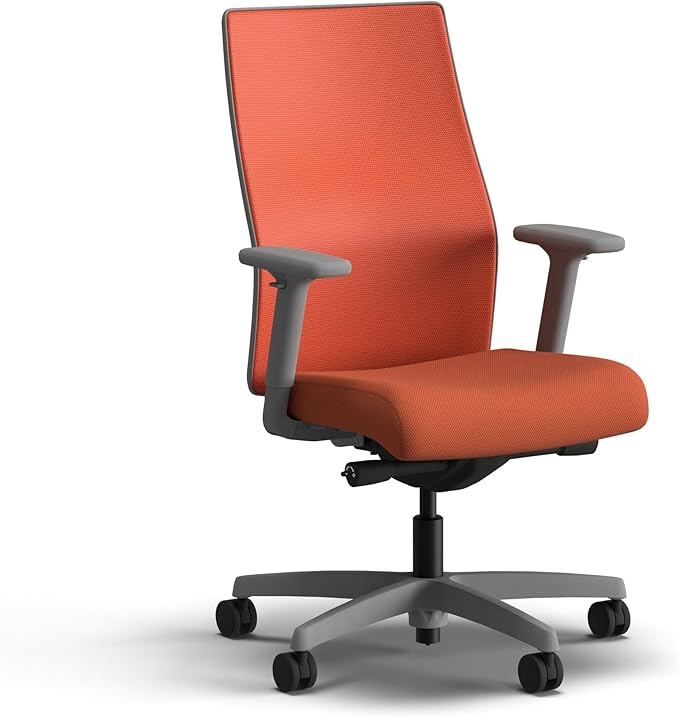 HON Ignition 2.0 Mid Back Task Chair, Spectrum Mesh, Advanced Synchro-Tilt Control, Office Chair with Lumbar Support, Height and Width Adjustable Arms, Titanium Frame, Salamander