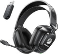2.4GHz Wireless Gaming Headset for PC, PS5, PS4, Switch & Mac, Bluetooth Headset with Noise Canceling Microphone, Low-Latency Stereo Audio, 50mm Drivers, Up to 50H Battery, Lunar Black