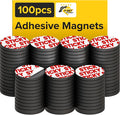 Peel-&-Stick Flexible Adhesive Magnets - 100 Magnetic Dots for Office Supplies, Whiteboard, Crafts, Fridge, & School Projects