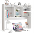 Nova Microdermabrasion Wooden Desktop Bookshelf with 6 Shelves–3-Tier Desk Organizer Hutch for Computer Desk, Home or Office (White)