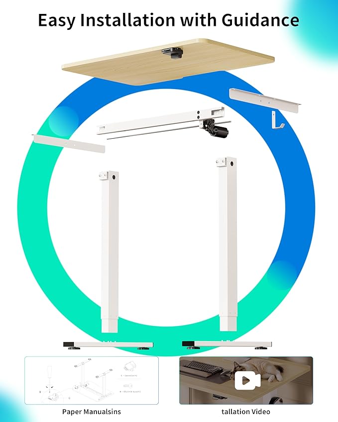 BIZUM 31.5" Small Electric Standing Desk Height Adjustable, Whole Piece Stand Up Computer Desk Work Study Writing Gaming Desks for Home Office Oak