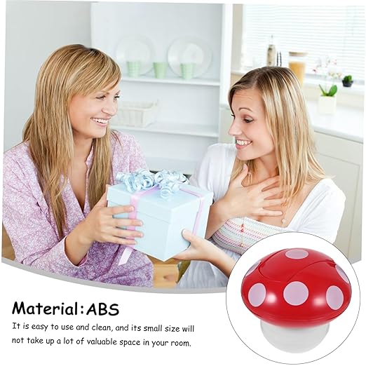 PRETYZOOM Slim Trash Can Lid Desktop Recycle Bin Countertop for Office Home Kitchen Cute Mushroom Shape Trash Can