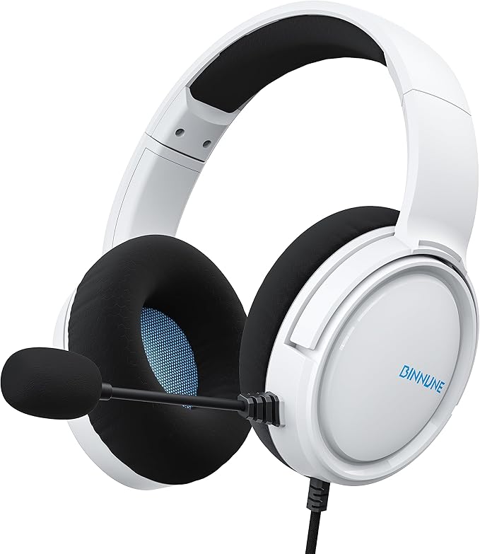 BINNUNE Gaming Headset with Mic for PS4 PS5 Xbox Series X|S Xbox 1 PC NS, Wired Gaming Headphones with Microphone for PS 4|5 Xbox1