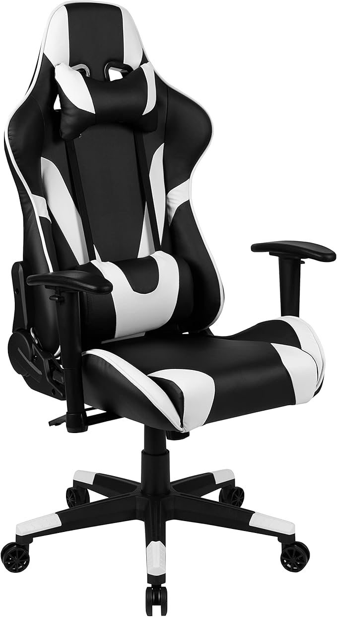 Flash Furniture Gaming Desk and Black Reclining Gaming Chair Set /Cup Holder/Headphone Hook/Removable Mouse Pad Top - Wire Management