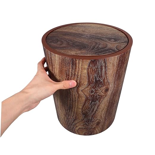 Kitchen Garbage Can Lid Slim Trash Can for Bathroom Rotating Lid Room Waste Basket