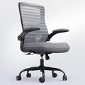 Office Desk Chair for Long Hours & Back Pain Relief – 4“ Thick Molded Foam Cushion, Enhanced Lumbar Support, Padded Flip-up Armrests, Ideal for Office or Study, Dark Gray