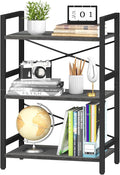 Yoobure Bookshelf Small Book Shelf, Solid Industrial 3 Tier Shelf Bookcase, Short Book Case for Bedroom, Living Room, Office Home, Small Spaces, Easy Assembly Charcoal Gray