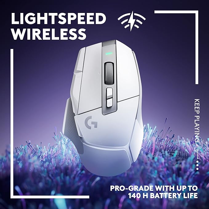 Logitech G502 X Lightspeed Wireless Gaming Mouse, White | Hero Sensor, 25,600 DPI, 13 Programmable Buttons, LIGHTFORCE Switches, Onboard Memory, PC/Mac | with Signature Series Charging Dock