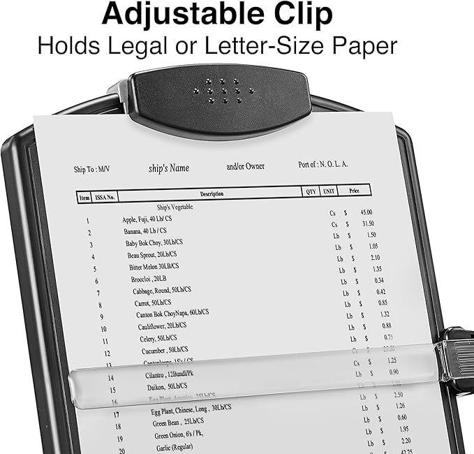 Staples Plastic Document Stand with Clip & Guide Bar, Black, Copy Holder for Desk, Adjustable Paper Holder, 2-Pack