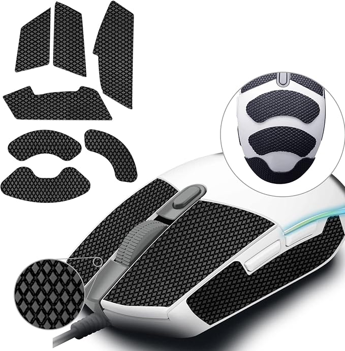 TALONGAMES Mouse Anti Slip Grip Tape Compatible with Logitech G102 / G203 / G304 / G305 / G Pro Wired Gaming Mouse, Palm Sweat Absorption, Thin 0.5mm, Cut to Fit, Easy to Apply, Mouse Skin