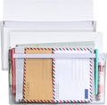 Henoyso 2 Pcs Magnetic File Holder 12 x 9.5 inches Paper Holder Magnetic Pen Dry Erase Marker Organizer Fridge Pocket Organizer for Whiteboard Refrigerator (White)