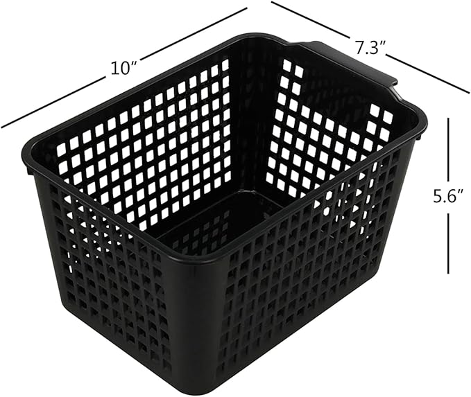 Vababa 6-Pack Plastic Storage Basket, Storage Bins for Pantry