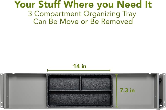 PERFECT POSTURE Under Desk Storage Drawer With Lock – Slim Pen & Pencil Drawer for Regular & Sit-Stand Standing Desks, Gray (33” x 7.5”)