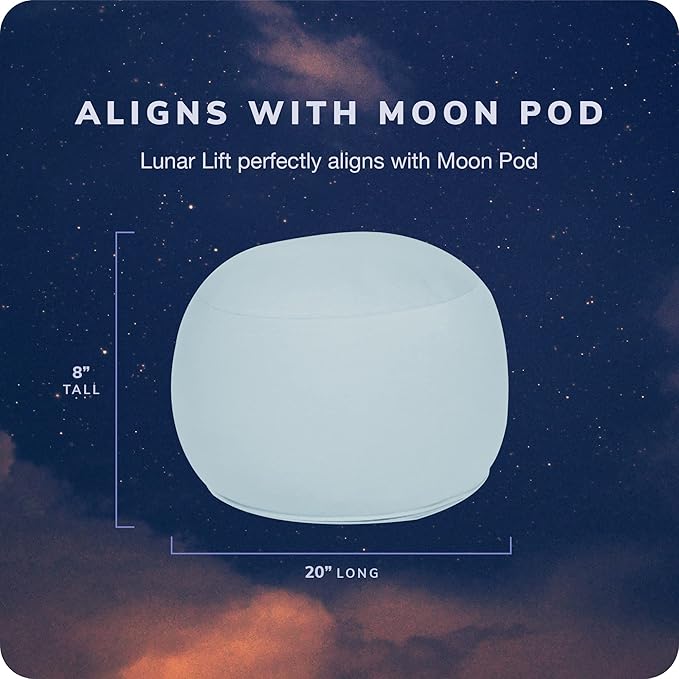 Moon Pod Lunar Lift Footrest for Bean Bag Chair - 20" x 8" Zero-Gravity Micro-Bead Stuffed for Stress, Relaxation & Comfort for Circulation (Blue)