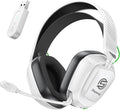 2.4GHz Wireless Gaming Headset for PC, PS5, PS4, Switch & Mac, Bluetooth Headset with Noise Canceling Microphone, Low-Latency Stereo Audio, 50mm Drivers, Over-Ear Design, Phantom White