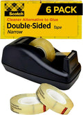 Scotch Double Sided Tape with Deluxe Desktop Tape Dispenser, 1/2 in x 900 in, 1 Dispenser and 6 Refill Rolls/Pack (665-6PKC40) (Pack of 12)