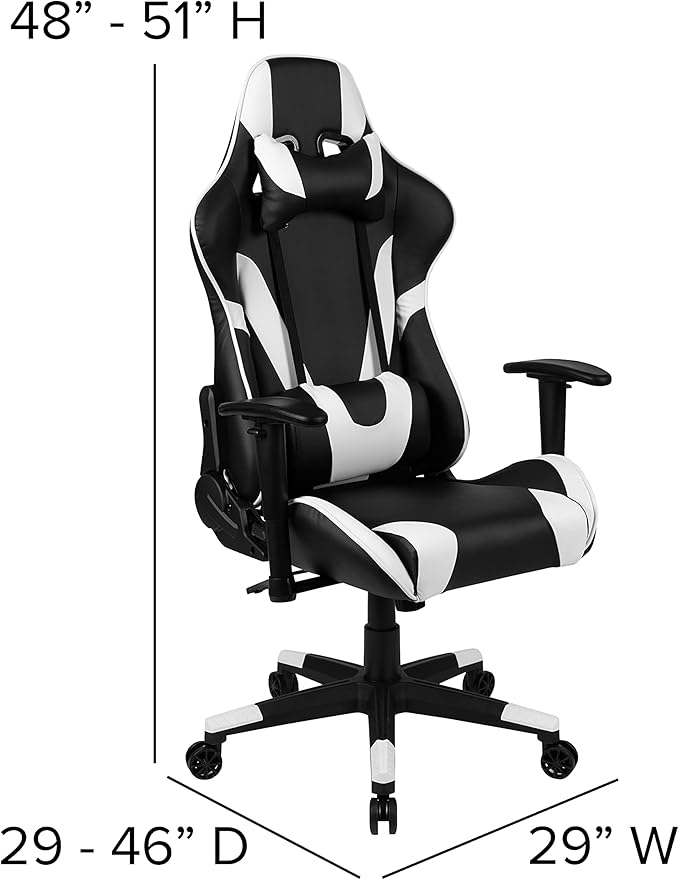 Flash Furniture Gaming Desk and Black Reclining Gaming Chair Set /Cup Holder/Headphone Hook/Removable Mouse Pad Top - Wire Management