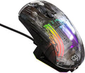 A.JAZZ Wireless Gaming Mouse with Full Transparent,Tri-Mode 2.4GHz/Bluetooth/Wired Mouse,Digital Display,Charging Base,3D RGB Backlit,Silent Mice with 7 Buttons,Wireless Mice for Laptop,PC,Mac(Black)