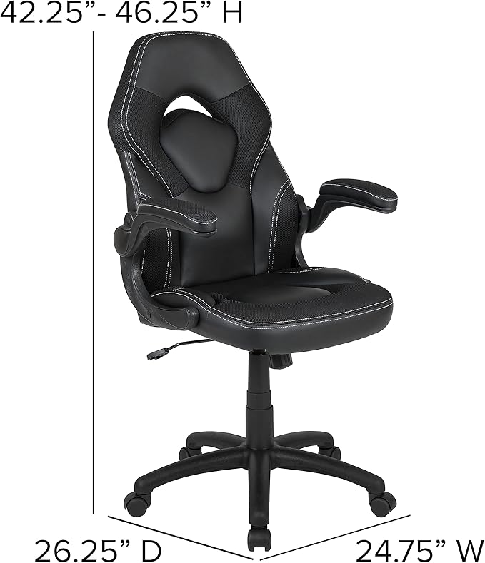 Flash Furniture Red Gaming Desk and Black Racing Chair Set with Cup Holder and Headphone Hook