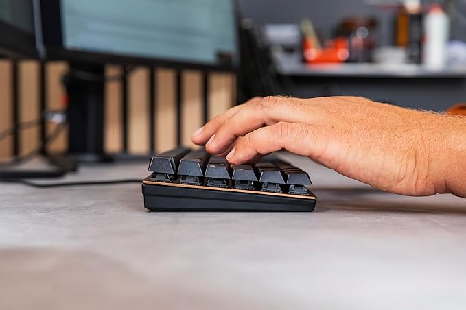 Cherry KC 200 MX, Wired Mechanical Office Keyboard, Modern Design with Elegant Aluminum Surface, USB-A Connection, MX2A Silent RED Switches, Black/Bronze